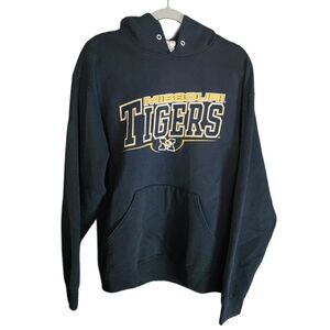 Missouri Tigers Hoodie L Black Jerzees Pullover Sweatshirt Mizzou NCAA Football